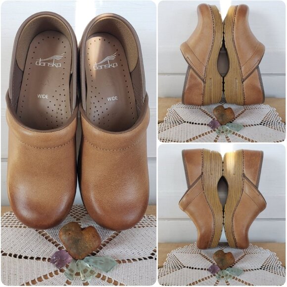 Tan Dansko Pro Honey Clog Burnish Distress Cottage Boho 35 36 37 38 39 40-1-2-3 - Picture 8 of 13